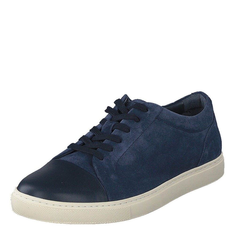 Allen Edmonds Cooper Navy Blue Suede Leather Cap Toe Sneakers Men's 13 D